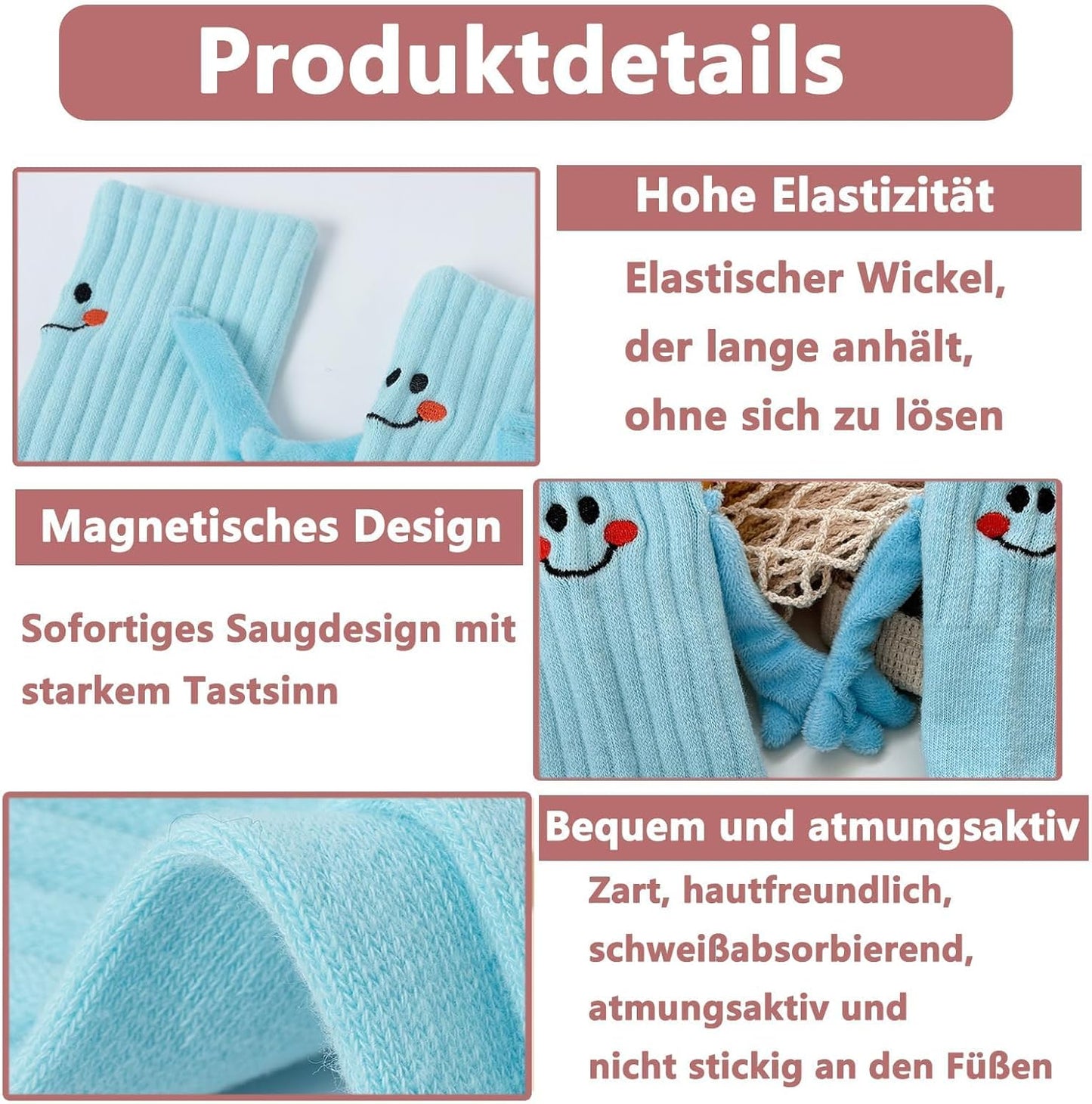3 Pairs Funny Socks Magnetic