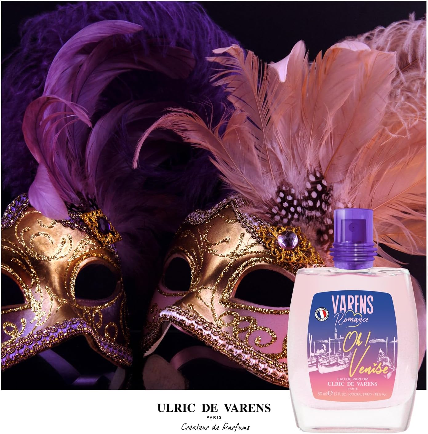 ULRIC DE VARENS - Eau De Parfum Varens Romance Oh! Venedig - Gourmand, vita blommor, vanilj - damparfym - spray - tillverkad i Frankrike - 50 ml