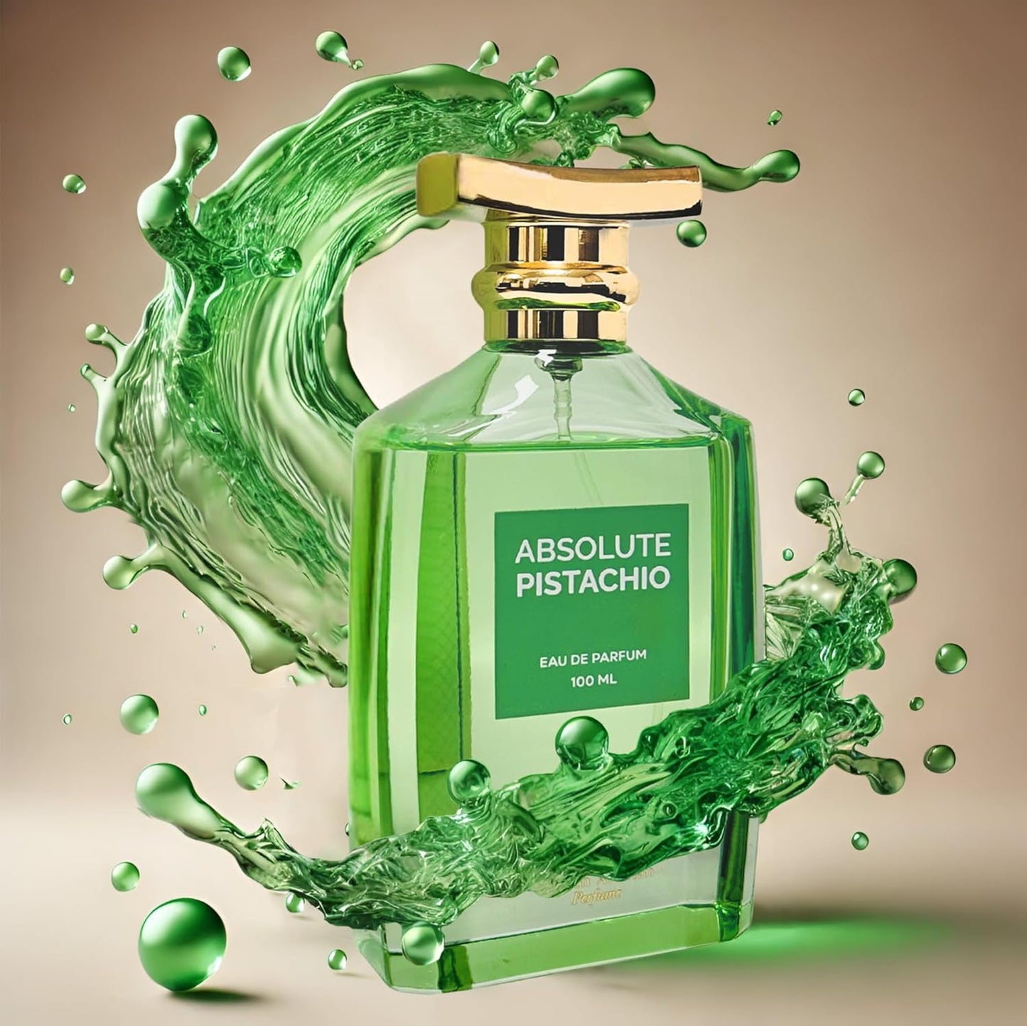 Absolute Pistachio Eau de Parfum 100 ml – parfym för kvinnor och män – Gourmand parfym Yum Pistachio Gelato, jasmin, bergamott, krämig hasselnöt
