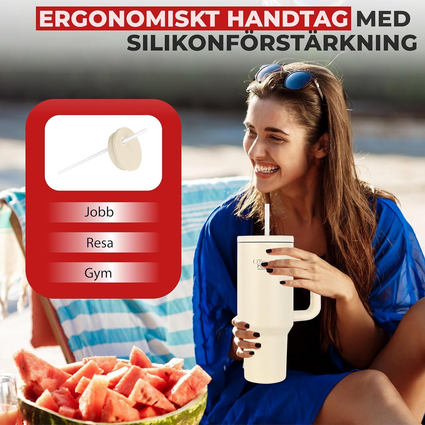 Isolerad Vattenflaskatermosmugg  1.2L Rostfritt Stål välj variant
